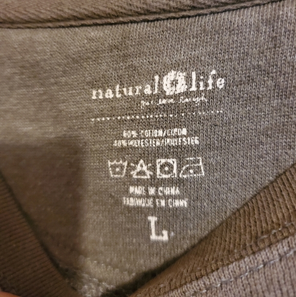NATURAL LIFE Olive Green 'Be Happy' Crew Neck Sweater - Picture 2 of 3